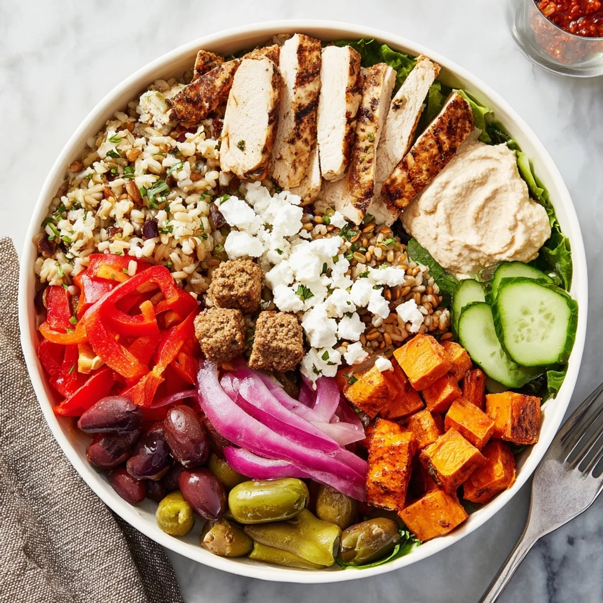 A colorful build-your-own boards and bowls meal inviting guests to mix flavors.  