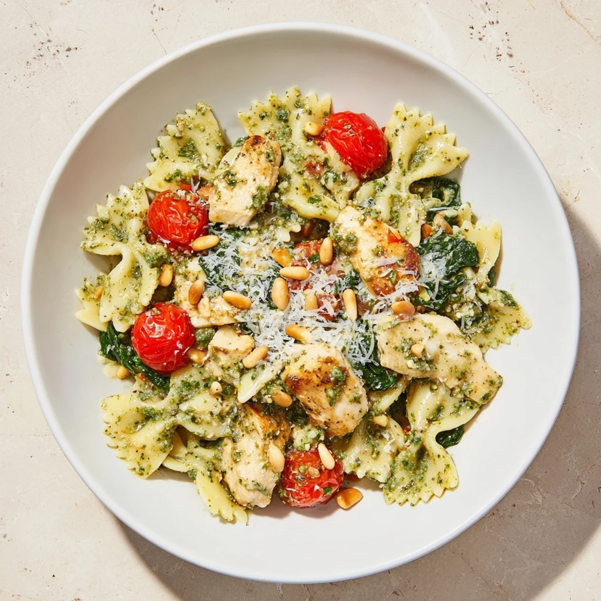 Pesto Chicken Bowtie Pasta