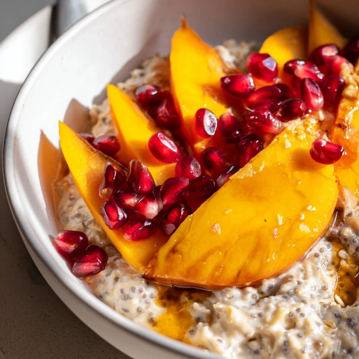 Overnight Oats Persimmon Pomegranate