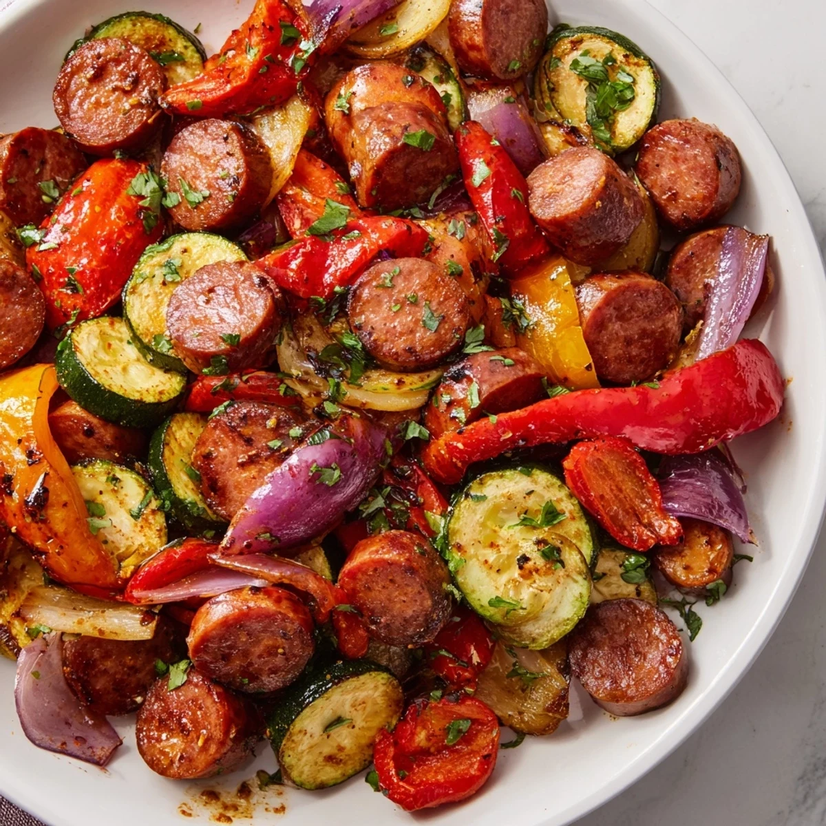 Sheet-Pan Roasted Veggies Sausage