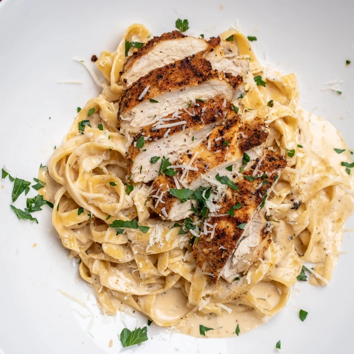 Imagine the aroma: Spicy Cajun chicken atop al dente fettuccine in rich, cheesy Alfredo.