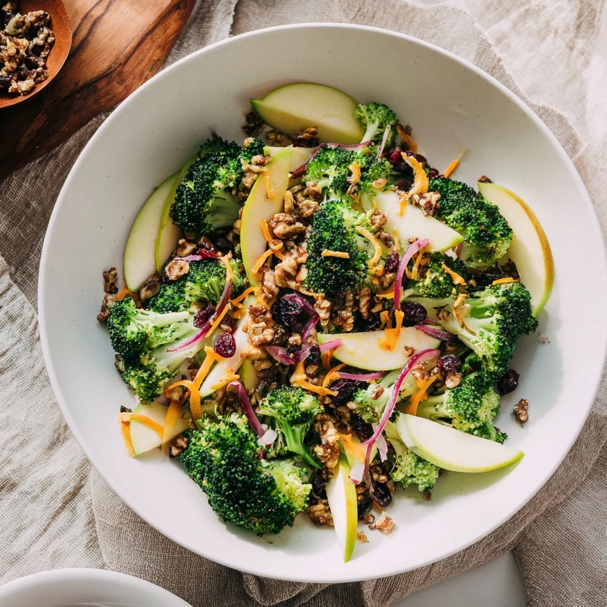 Blanched broccoli and apple meet in this vibrant Broccoli and Apple Hot Girl Salad, a healthy, fresh dish.