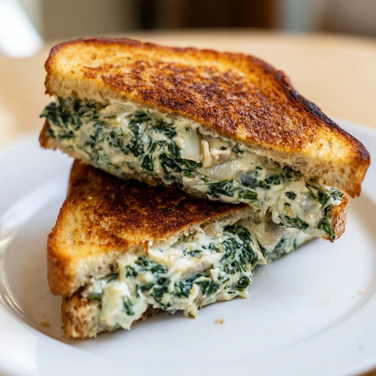 Grilled Sourdough Spinach Artichoke Dip Grilled Cheese, golden and oozing cheese, perfect for lunch.