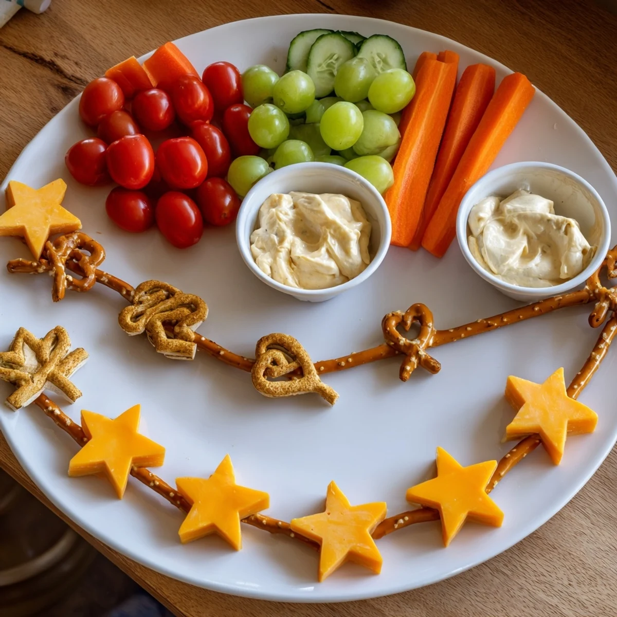 Serve this fun Kids Snack Adventure Map platter with vibrant fruits, veggies, and savory dips today.