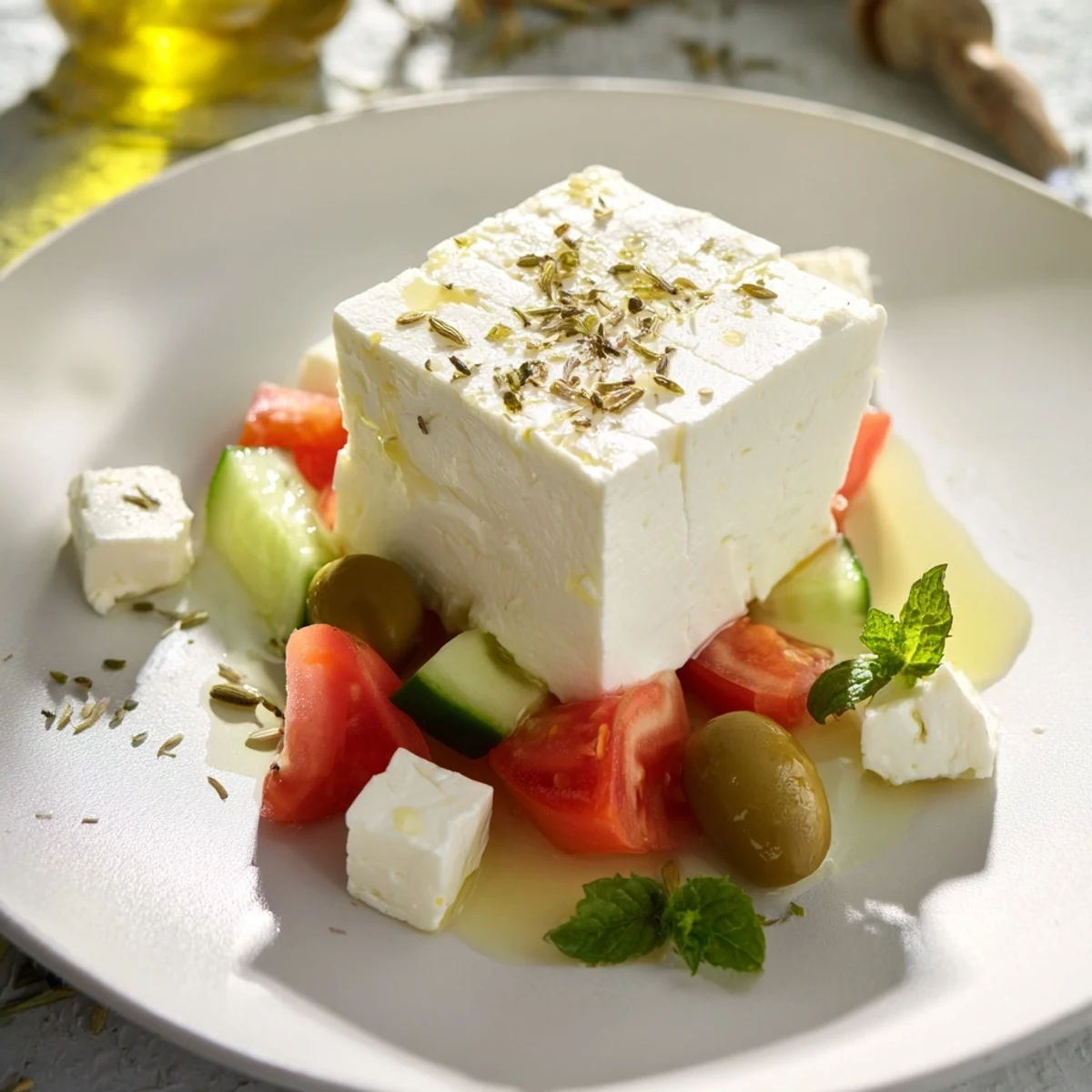 A beautifully arranged Sun-Drenched Patio with Mediterranean appetizers, ready to be enjoyed with friends.