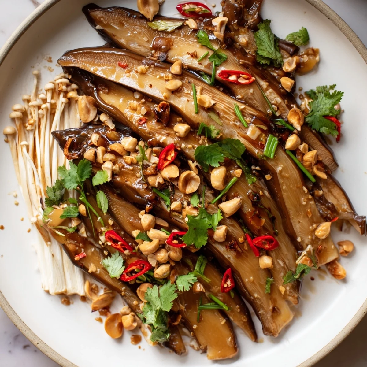 This Umami Bomb Asian Delight recipe features a visually appealing spread with colorful pickled accents and seaweed.