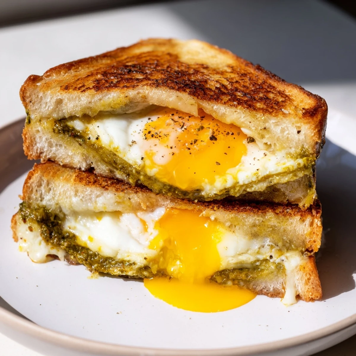 Pesto Egg Grilled Cheese