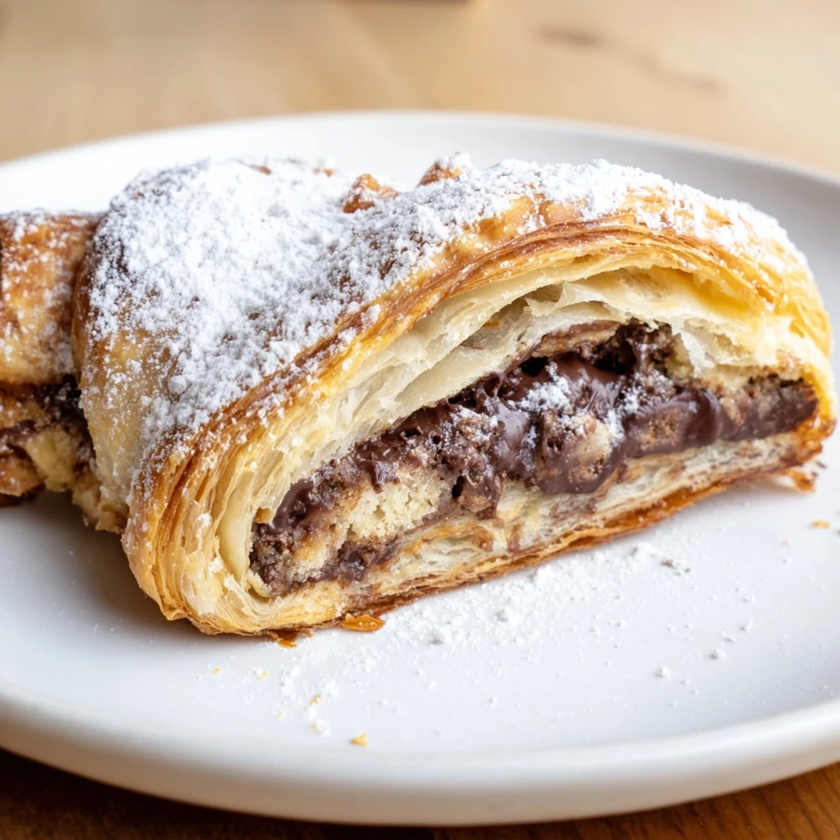 Flaky Cookie Croissant with golden edges and a warm, gooey chocolate chip cookie filling.