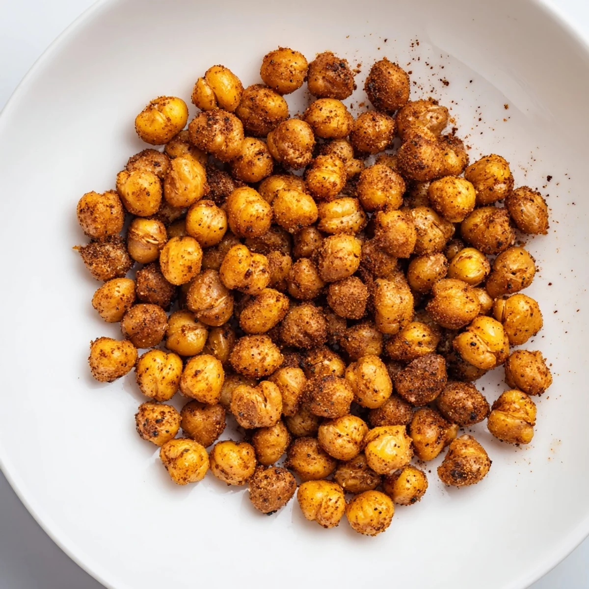 Golden-brown Crispy Chickpea Snack, spiced and roasted to crunchy perfection, ready to eat.