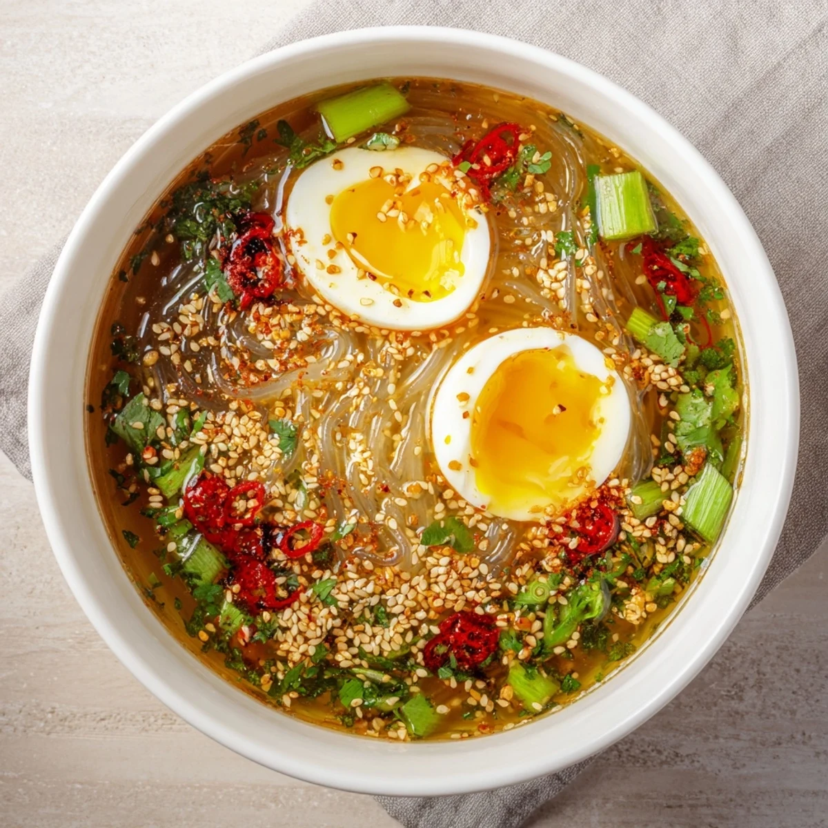 Warming shirataki noodles with broth feature tender noodles in a nourishing, flavorful base, perfect for a quick, paleo-friendly lunch or light dinner.