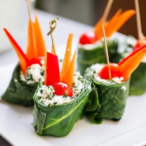 Vibrant Holly Leaf Spinach Wraps with a creamy cheese filling; a perfect, healthy snack.
