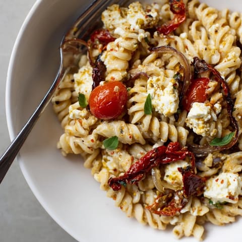 Baked Feta Pasta Caramelised Onions