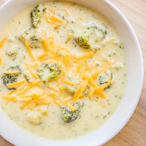 Rich and creamy Broccoli Cheese Soup, a comforting vegetarian meal ready in minutes.