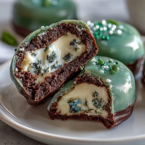 Vibrant green Oreo truffle balls with white chocolate coating and festive sprinkles for St. Patrick's Day.