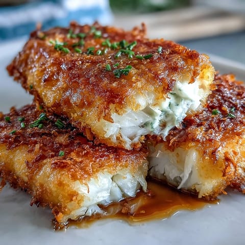 Crispy, golden catfish fillets with Southern spices, served alongside zesty homemade remoulade sauce.