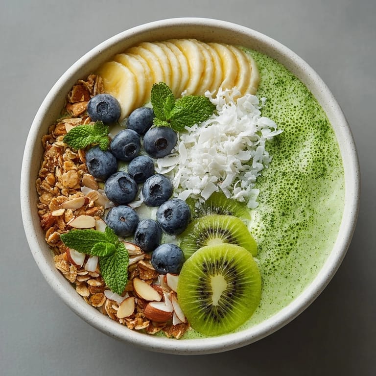 Creamy Green Monster Smoothie Bowl: A healthy vegan breakfast treat with vibrant green colors!