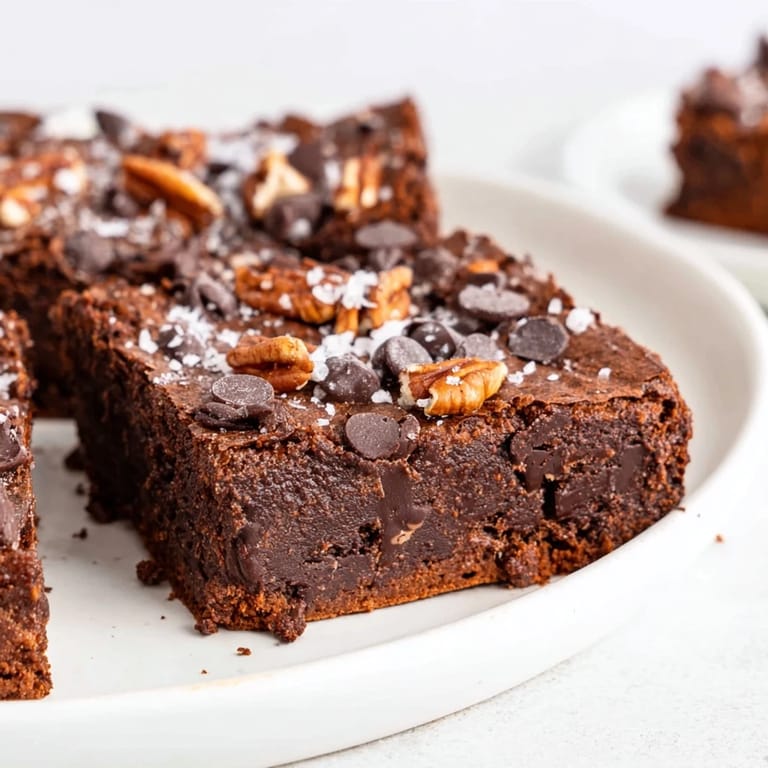 These decadent sweet potato brownies show off a delightful, brownie-like texture, ready to serve and savor.