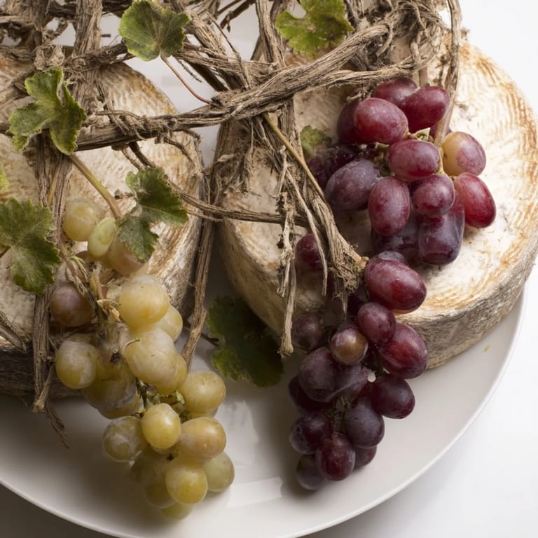 Vibrant image of The Rustic Vineyard, a cheese board featuring grapes and artisanal cheese, perfect for sharing.