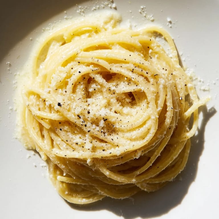 Close-up of perfectly cooked Lazy Girl Three-Ingredient Pasta, glistening and ready for enjoying.