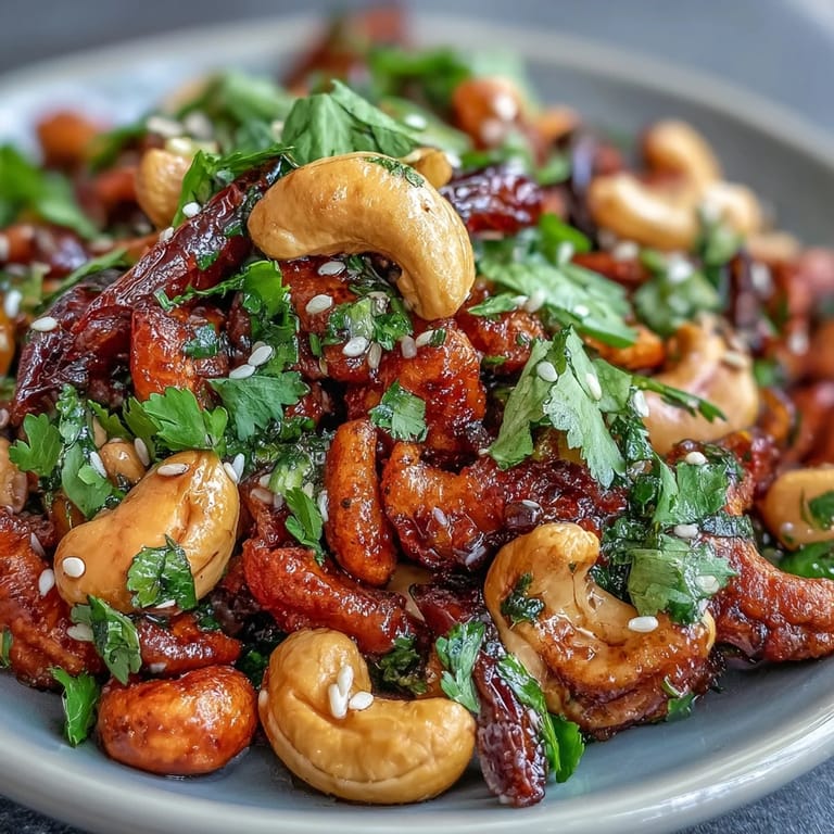 Vibrant Asian-inspired salad with fresh celery, red bell pepper, and cilantro, topped with crunchy peanuts and sesame seeds.  
