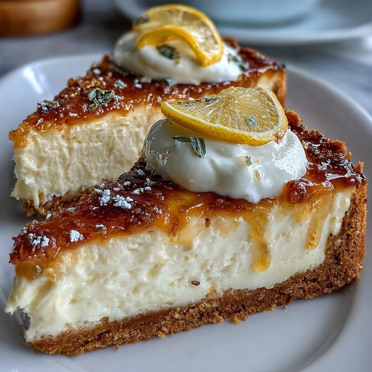 A slice of bright lemon tart on a white plate, with a dusting of powdered sugar and fresh berries for garnish.