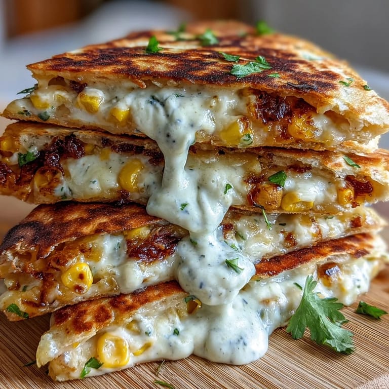 Crispy flour tortillas stuffed with charred corn, spices, and cheese, served with smoky chipotle dipping sauce.