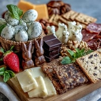 Mini Easter basket treat board with spring cheeses, meats, and fruits arranged in colorful, festive baskets for a seasonal celebration.